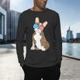 Brindle Boston Terrier Dog Patriotic Shirt USA Flag Men's Long Sleeve T-Shirt, gift for family, gift for coworker