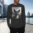 Dog Mom Dad Alien Selfie Boston Terrier UFO For Men Women Men's Long Sleeve T-Shirt, gift for family, gift for coworker