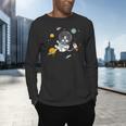 Kawaii Kids & Boys Astronaut Space Boston Terrier Dog Lover Men's Long Sleeve T-Shirt, gift for family, gift for coworker