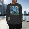 Scottish Terrier Starry Night Scotty Dog Art By Aja Men's Long Sleeve T-Shirt, gift for family, gift for coworker