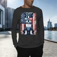 Vintage Boston Terrier Dog American USA US Flag Pets Lovers Tank Top Men's Long Sleeve T-Shirt, gift for family, gift for coworker