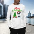 Boston Terrier Christmas Tree Lights Xmas Dog Lover Men's Long Sleeve T-Shirt, gift for family, gift for coworker