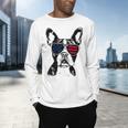 Boston Terrier Dog 4th July America USA Flag Men Women Kids Men's Long Sleeve T-Shirt, gift for family, gift for coworker
