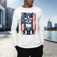 Boston Terrier Dog American USA US Flag Pets Vintage Outfit Men's Long Sleeve T-Shirt, gift for family, gift for coworker