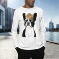 Boston Terrier Dog Wearing Crown For Men Women Girls Kids Men's Long Sleeve T-Shirt, gift for family, gift for coworker