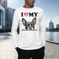 Boston Terrier I Heart My Dog Dog Lover Men's Long Sleeve T-Shirt, gift for family, gift for coworker