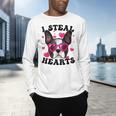 Boston Terrier Heart Glasses Girls Bostie Valentines Day Men's Long Sleeve T-Shirt, gift for family, gift for coworker
