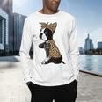 Boston Terrier Lover I Love Mom Tattoo Leopard Men's Long Sleeve T-Shirt, gift for family, gift for coworker