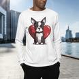 Boston Terrier Mom Dad Bostie Dog Lover Valentines Day Men's Long Sleeve T-Shirt, gift for family, gift for coworker