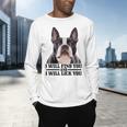 Boston Terrier Will Find And Lick You Bostie Mom Men's Long Sleeve T-Shirt, gift for family, gift for coworker