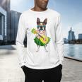 Hawaiian Boston Terrier Dog Pineapple Ukulele Summer For Men Women Girls Kids Men's Long Sleeve T-Shirt, gift for family, gift for coworker