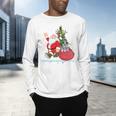 Santa Ugly Christmas Tree Lights Boston Terrier Dog Lover Men's Long Sleeve T-Shirt, gift for family, gift for coworker