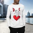 Valentine's Day Boston Terrier Dog Vector Men's Long Sleeve T-Shirt, gift for family, gift for coworker