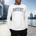 Varsity Grey Nantucket Men's Long Sleeve T-Shirt, gift for family, gift for coworker
