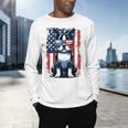 Vintage Boston Terrier Dog American US USA Flag Pets Dogs Men's Long Sleeve T-Shirt, gift for family, gift for coworker