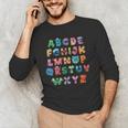ABC Cute Monster Alphabet Halloween Teacher Costume Kids Men&#x27;s Long Sleeve T-Shirt, novelty gifts, funny gifts