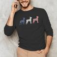 Boston Terrier 4th Of July Dog Patriotic USA Flag Man Woman Men's Long Sleeve T-Shirt, novelty gifts, funny gifts