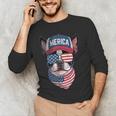 Boston Terrier 4th Of July US Merica Bostie Dog Patriotic For Men Women Kids Men's Long Sleeve T-Shirt, novelty gifts, funny gifts