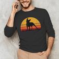 Boston Terrier Bostie Sunset Retro Dog Pet Mom Dad Men's Long Sleeve T-Shirt, novelty gifts, funny gifts