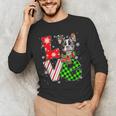 Boston Terrier Christmas Tree Lights Santa Dog Xmas For Men Women Kids Men's Long Sleeve T-Shirt, novelty gifts, funny gifts