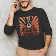 Boston Terrier Dog Japanese Art Samurai Ukiyo-e Men's Long Sleeve T-Shirt, novelty gifts, funny gifts