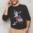 Boston Terrier Dog Merica 4th Of July Usa American Flag Men Men's Long Sleeve T-Shirt, novelty gifts, funny gifts