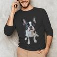 Boston Terrier Dog Motif Pet Art Boston Terrier Men Women Kids Men's Long Sleeve T-Shirt, novelty gifts, funny gifts