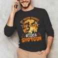 My Boston Terrier Dog Rides Shotgun Witch Halloween Men Women Men's Long Sleeve T-Shirt, novelty gifts, funny gifts