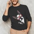 Boston Terrier Dog From Side Boston Bull Men's Long Sleeve T-Shirt, novelty gifts, funny gifts