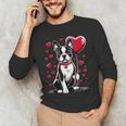 Boston Terrier Dog Valentine's Day Dog Owner Valentine Men's Long Sleeve T-Shirt, novelty gifts, funny gifts