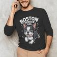 Boston Terrier Girl Cute Cartoon For Dog Owners Pet Terrier Men's Long Sleeve T-Shirt, novelty gifts, funny gifts