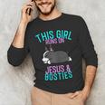 Boston Terrier This Girl Runs On Jesus And Boston Terriers Men's Long Sleeve T-Shirt, novelty gifts, funny gifts