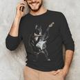 Boston Terrier Guitar Men's Long Sleeve T-Shirt, novelty gifts, funny gifts