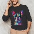 Boston Terrier Lovers Pop Art Boston Terrier Men's Long Sleeve T-Shirt, novelty gifts, funny gifts