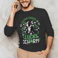 My Boston Terrier Is My Lucky Charm Paw Dog St Patrick's Day Men's Long Sleeve T-Shirt, novelty gifts, funny gifts