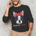 Boston Terrier Mom Bostie Women Girls Men's Long Sleeve T-Shirt, novelty gifts, funny gifts