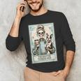 The Boston Terrier Mom Skeleton Spooky Season Halloween Men's Long Sleeve T-Shirt, novelty gifts, funny gifts