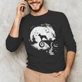 Boston Terrier And Moon Halloween Costume Dog Lover Men's Long Sleeve T-Shirt, novelty gifts, funny gifts