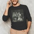 Boston Terrier Selfie With Ghosts Halloween Dog Lover Men's Long Sleeve T-Shirt, novelty gifts, funny gifts