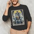 Boston Terrier Tarot Card Dog Men's Long Sleeve T-Shirt, novelty gifts, funny gifts