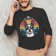 Boston Terrier UFO Alien Boston Terrier Dog Mom Dad Men's Long Sleeve T-Shirt, novelty gifts, funny gifts