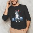Boston Terrier Weightlifting Deadlift Men Fitness Gym Men's Long Sleeve T-Shirt, novelty gifts, funny gifts