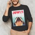 Boston Terriers Jowls Dog Mom Dog Dad Men's Long Sleeve T-Shirt, novelty gifts, funny gifts