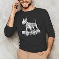 Bull Terrier Skeleton Birthday Halloween Kids Men's Long Sleeve T-Shirt, novelty gifts, funny gifts