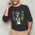 Celebration Event Birthday Party Boston Terrier Men's Long Sleeve T-Shirt, novelty gifts, funny gifts
