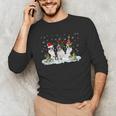 Christmas Boston Terrier Santa Dog Lover Men's Long Sleeve T-Shirt, novelty gifts, funny gifts