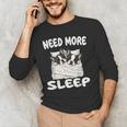 Cute Boston Terrier Need More Sleep Pajamas Nightgown Men's Long Sleeve T-Shirt, novelty gifts, funny gifts