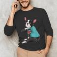 Father's Day Gift Dog Dad Boston Terrier i Love Dad Tattoo Men's Long Sleeve T-Shirt, novelty gifts, funny gifts
