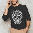 Halloween Costume Skull Boston Terrier Dog Lover Men's Long Sleeve T-Shirt, novelty gifts, funny gifts