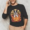 Halloween Retro Boston Terrier Men's Long Sleeve T-Shirt, novelty gifts, funny gifts